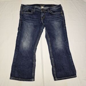 Silver Jeans Dark Indigo Cropped Jeans